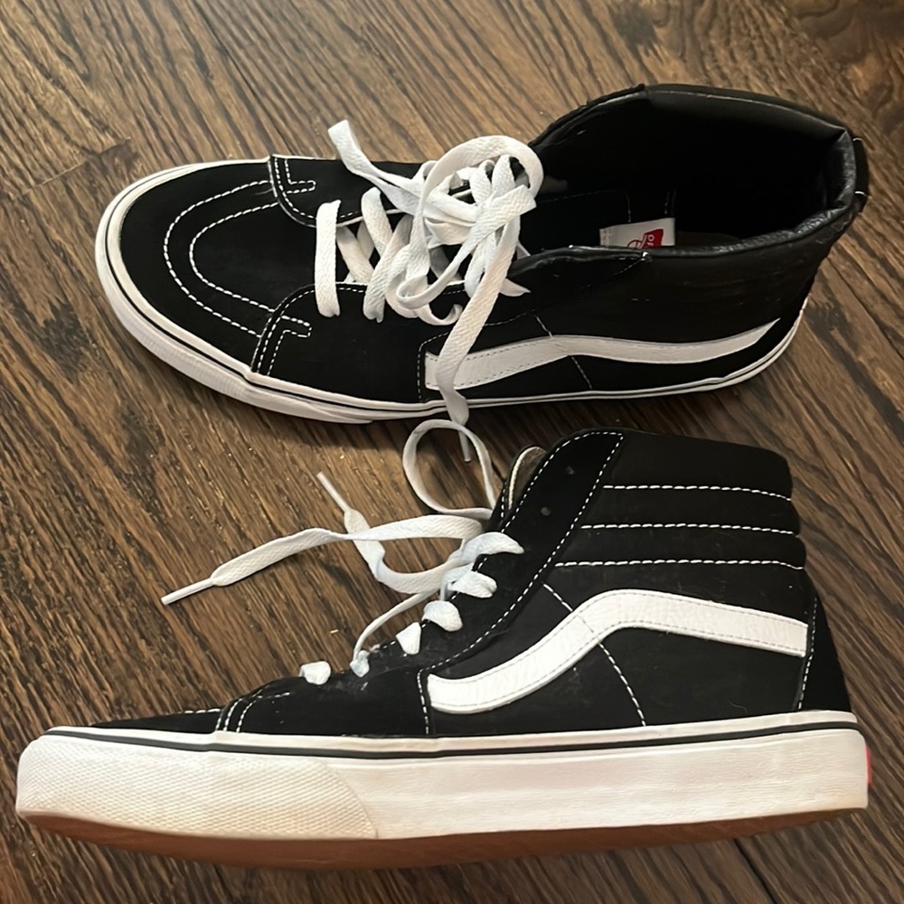 Black and white high top vans size: 11